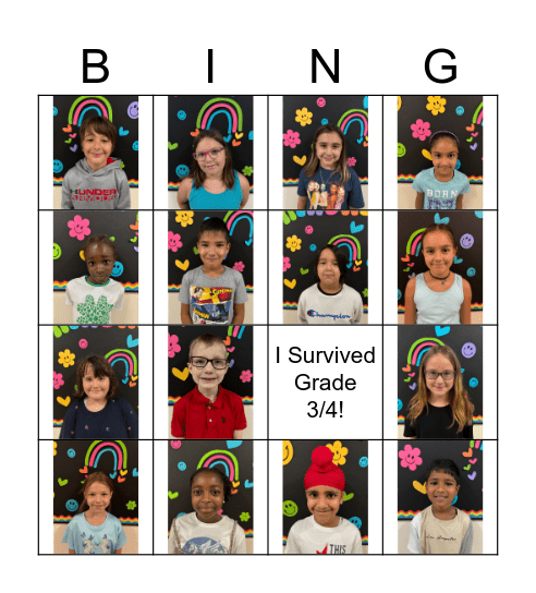Grade 3 / 4 Classmate Bingo Card