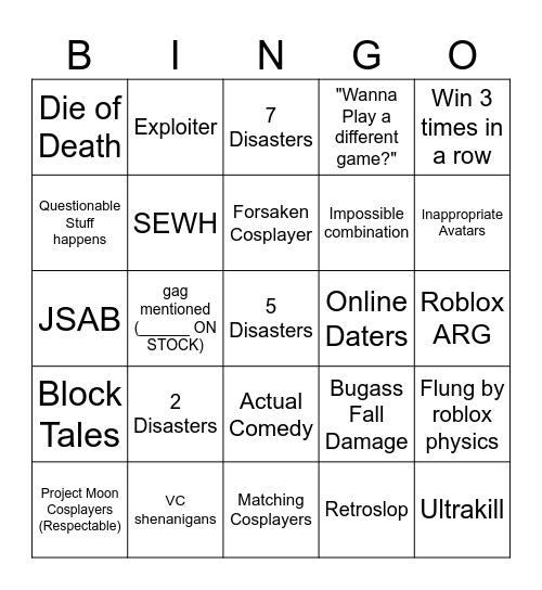 NDS Bingo Card