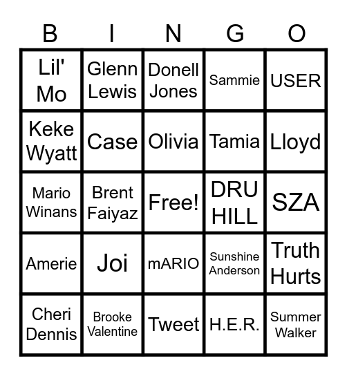 BINGO ROUND 1 Bingo Card