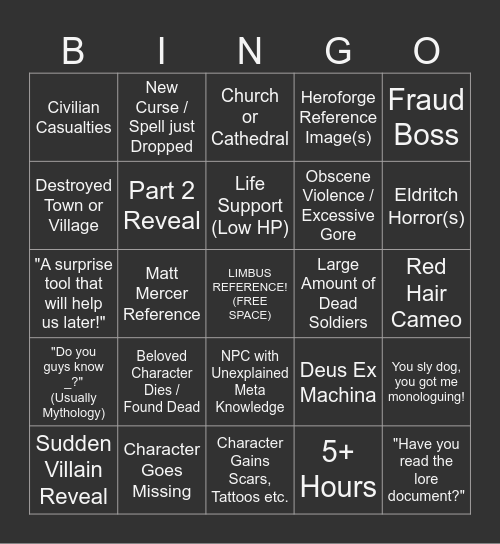Red Event Bingo! Bingo Card