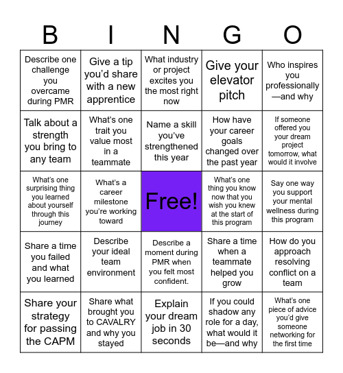 NETWORKING BINGO Card