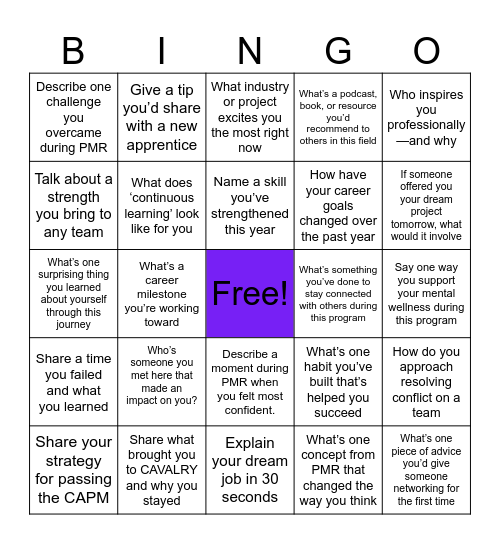 NETWORKING BINGO Card