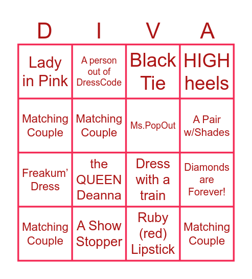 EYE4FASHION Bingo Card