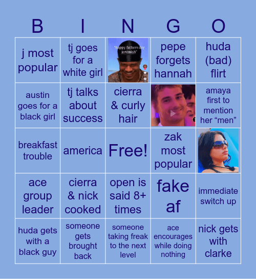 #casaaa Bingo Card