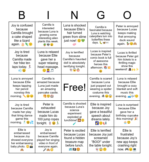 Joy is tired because Camilla made her hike ten laps today. 🏃‍♀️💨😵 Bingo Card