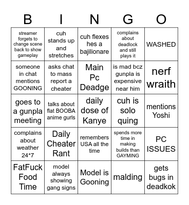 KaizCh Bingo Time Baby Bingo Card