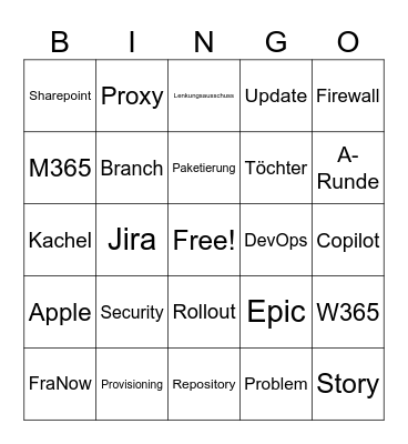 IT-Buzzword Bingo Card