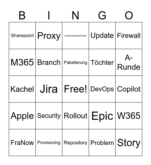 IT-Buzzword Bingo Card