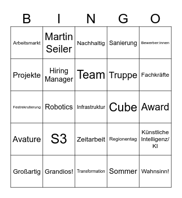 TA Conference Bingo Card