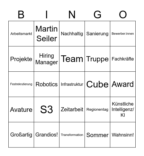 TA Conference Bingo Card