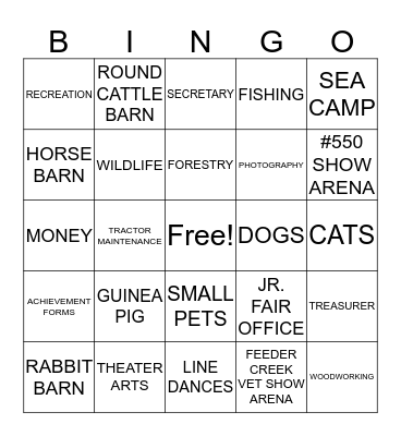 4-H BINGO Card