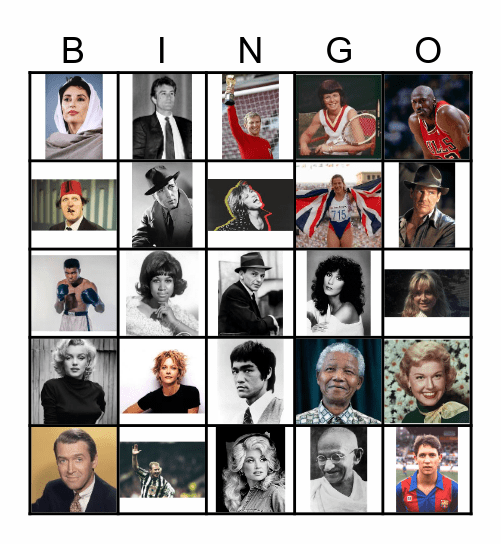 Famous People Bingo Card