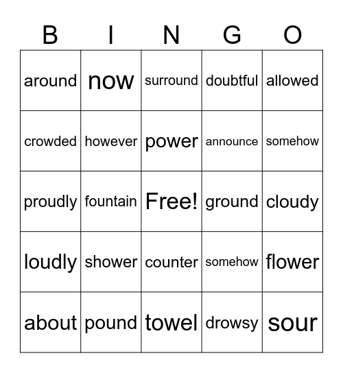 Soundswrite EC unit 8 polysyllabic Bingo Card