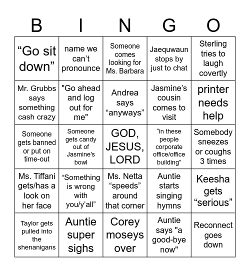 Its Time for BINGO Card