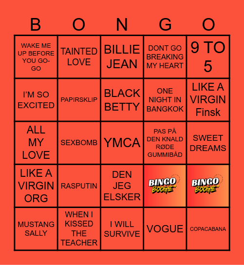 BINGO BOOGIE Bingo Card