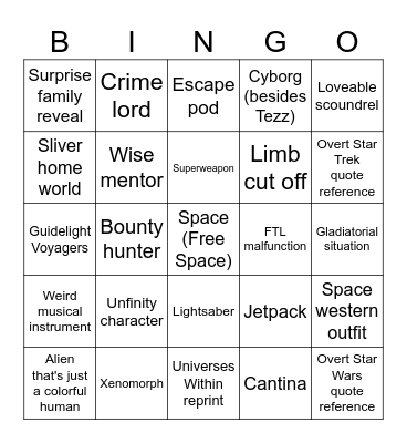 EOE Prediction Bingo Card