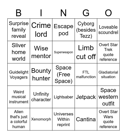 EOE Prediction Bingo Card