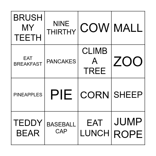 BINGO Card