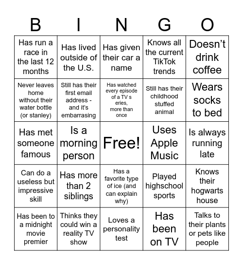 Bingo & Banter Bingo Card