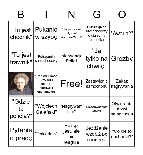 SAMOCHODOZA BINGO Card