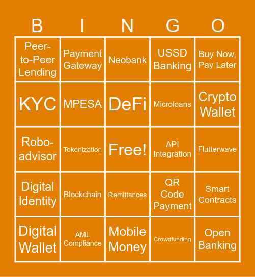 TeK Spark Bingo Card