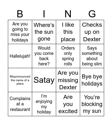 Holiday BS Bingo Card