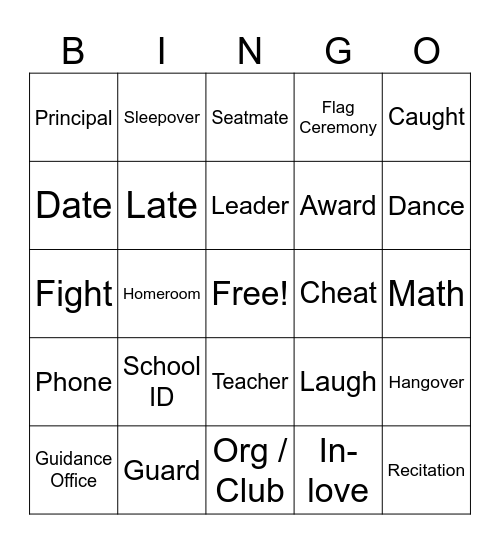 Storytime Bingo Card