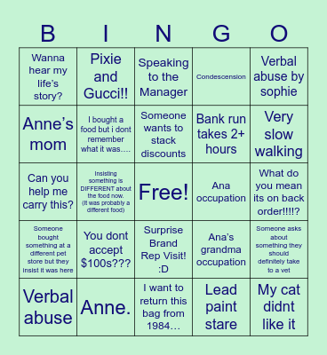 Seniour’s Day Bingo Card