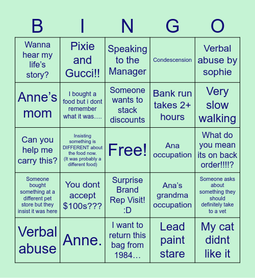 Seniour’s Day Bingo Card