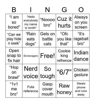 Haobo Bingo Card