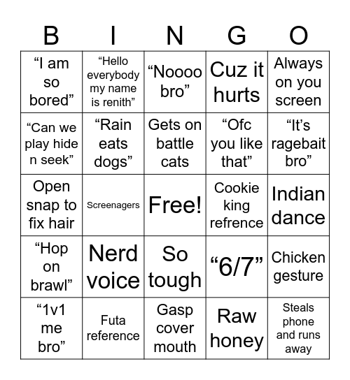 Haobo Bingo Card