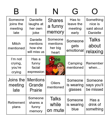 Danielle Retirement Bingo Card