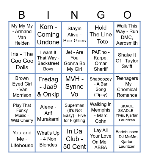 ORIGO SUMMERPARTY Bingo Card