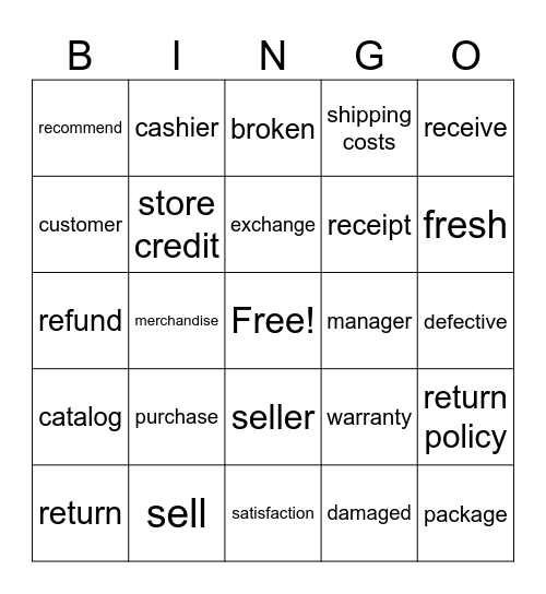 Ventures 4 - Unit 7 Bingo Card