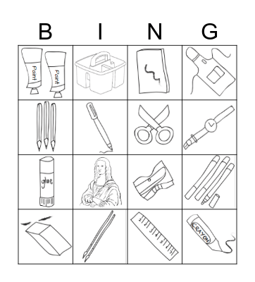 Art Bingo Card