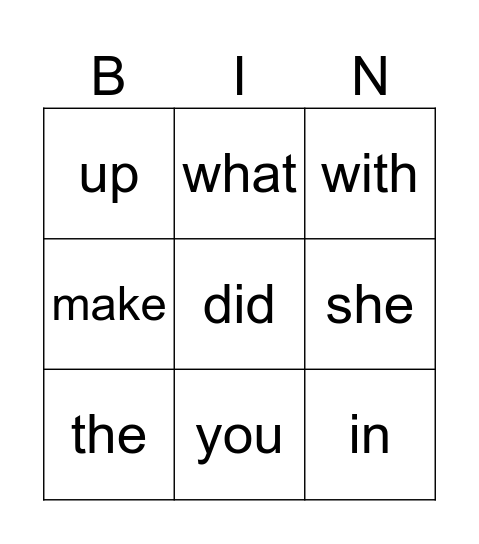 Shark in the Park Bingo Card