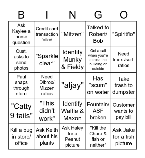 Lake Restoration BINGO Card