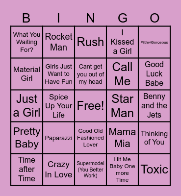 Icons Bingo Card