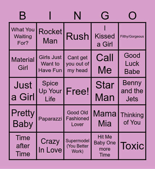 Icons Bingo Card