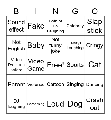 Try Not To Laugh Bingo Card