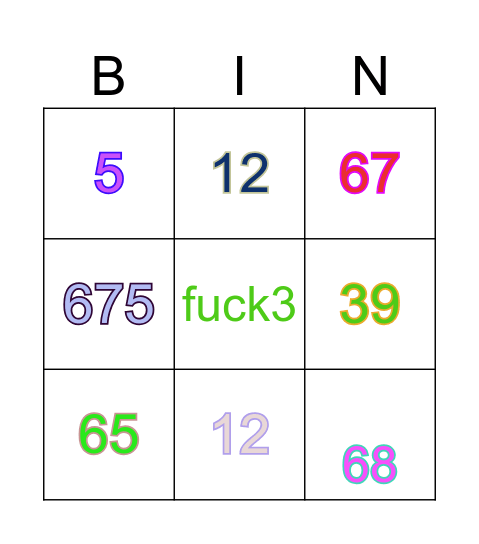 rainbow numbers need more mayth stack Bingo Card