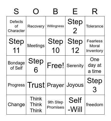 From Chaos to Freedom Bingo Card
