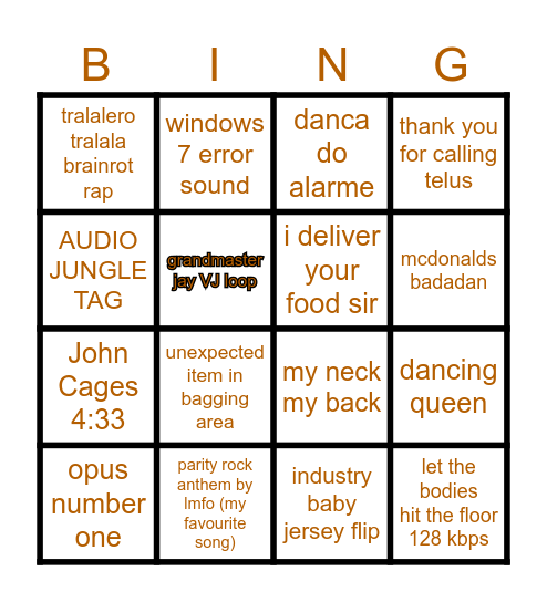 parity time with raha Bingo Card