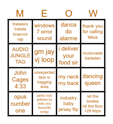 parity time with raha Bingo Card