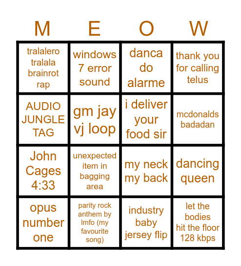 parity time with raha Bingo Card