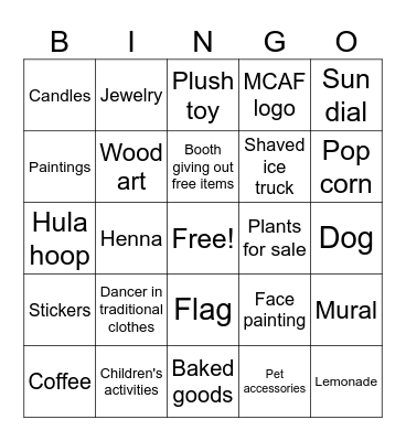 Garrison Bingo Card