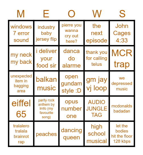 parity time with raha Bingo Card