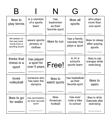 Find Someone Who... Bingo Card