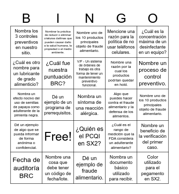 June Quality Bingo Card
