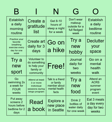 EV Bingo Card